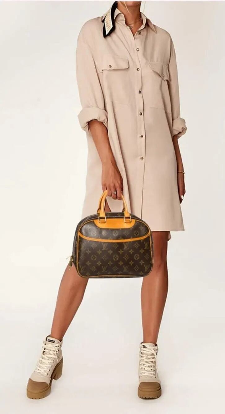 Authentic Louis Vuitton TROUVILLE M42228 monogram handbag MI0065